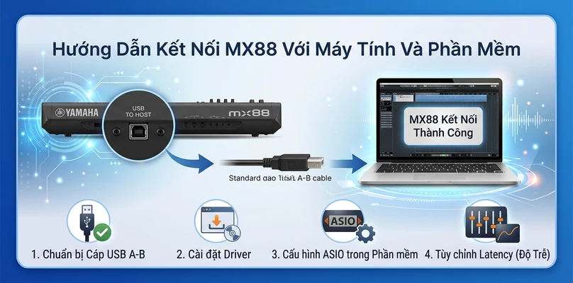 Hướng Dẫn Kết Nối MX88 Với Máy Tính Và Phần Mềm